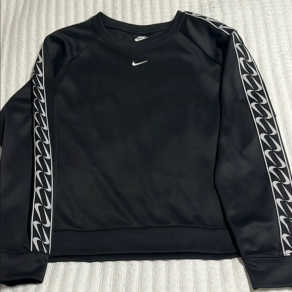 Nike Womens Black Crewneck Sweater with White Accents - Picture 1 of 3